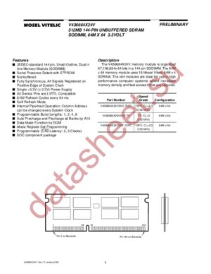 V436664X24VXSG-75 datasheet  