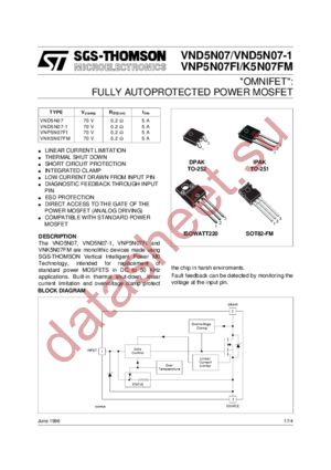 VNK5N07FM datasheet  