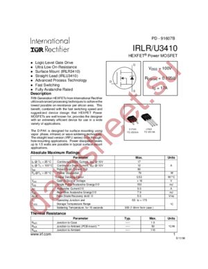 IRLU3410 datasheet  