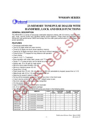 W91813AN datasheet  