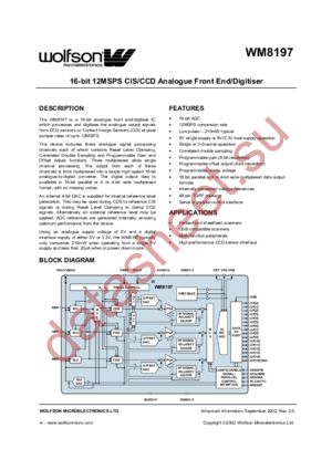 WM8197 datasheet  