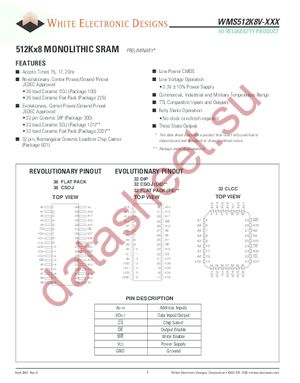 WMS512K8V-17CIA datasheet  