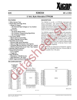 X28C64DI-20 datasheet  
