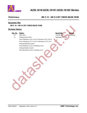 A23L1616V-100 datasheet  