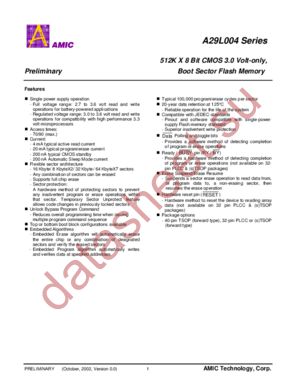 A29L004UW-70 datasheet  