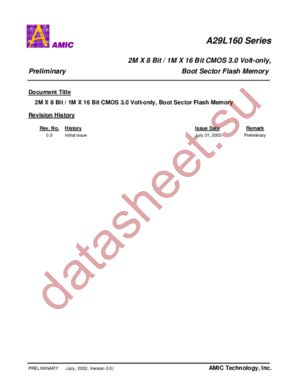 A29L160UV-70 datasheet  