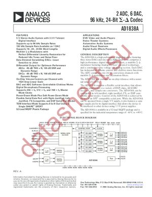 AD1838AASZ-REEL datasheet  