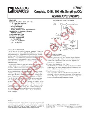 AD7870 datasheet  