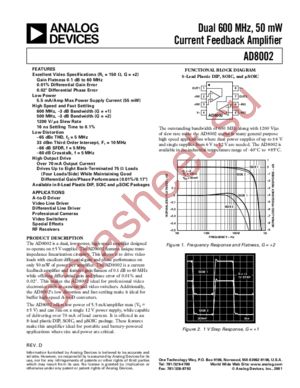 AD8002ANZ datasheet  