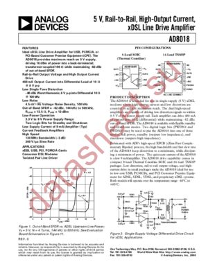 AD8018ARU-EVAL datasheet  