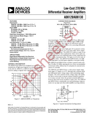 AD8129ARM-REEL72 datasheet  