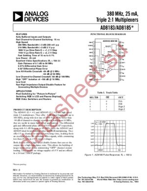 AD8185ARU datasheet  