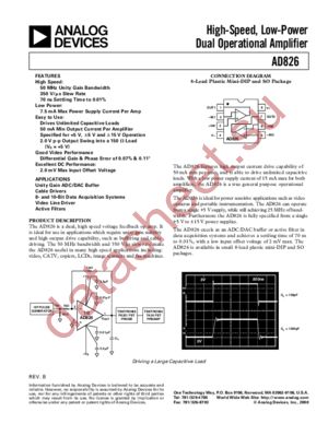 AD826AR-REEL7 datasheet  