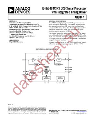 AD9847AKSTZ datasheet  