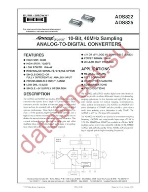 ADS822 datasheet  