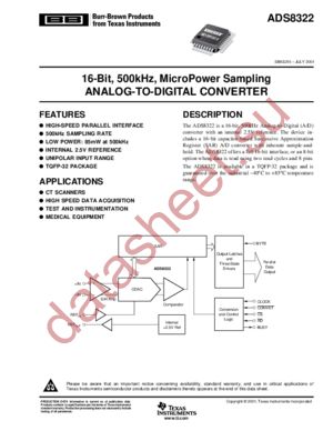 ADS8322 datasheet  