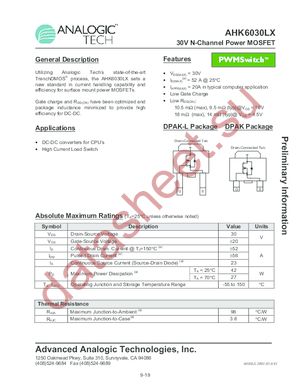 AHK6030LXINY-T1 datasheet  