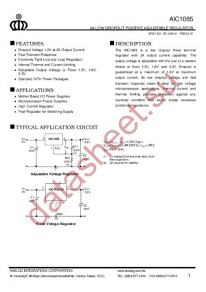 AIC1085CT datasheet  