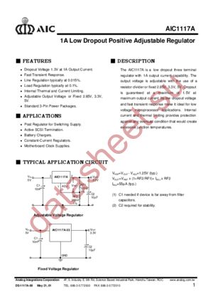 AIC1117A-33CE datasheet  