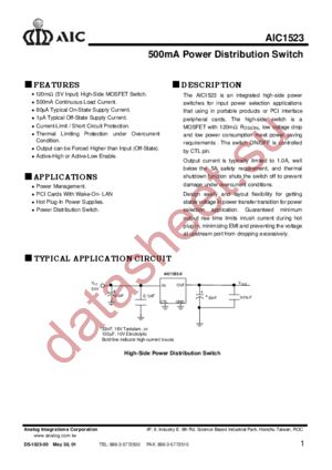 AIC1523-0CO datasheet  