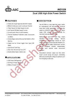 AIC1526-1CS datasheet  