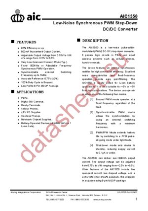 AIC1550 datasheet  