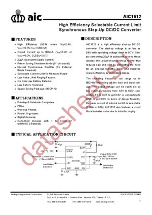 AIC1612 datasheet  