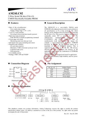 AM24LC02IN8A datasheet  