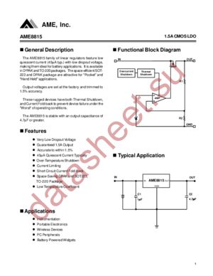 AME8815BEDS150 datasheet  