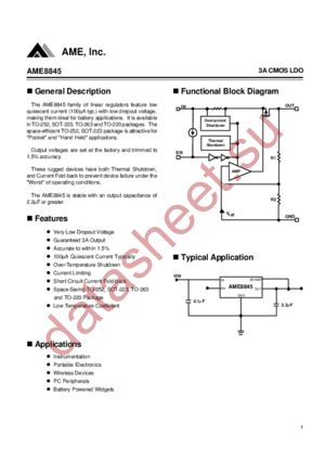 AME8845AECT250Z datasheet  