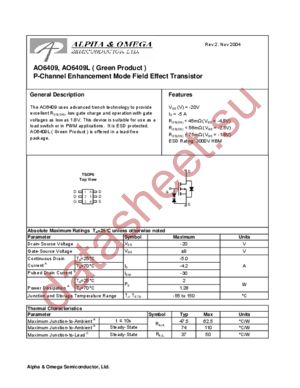 AO6409L datasheet  