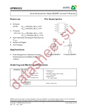 APM9928 ANPEC Electronics Corporation