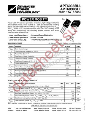 APT6038SLL datasheet  