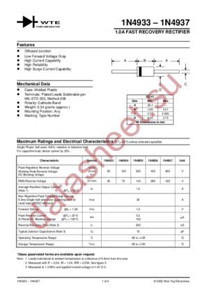 1N4937-T3 datasheet  