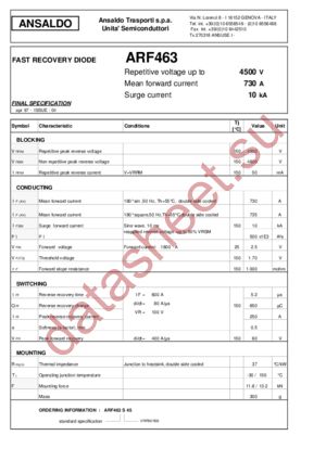 ARF463 datasheet  