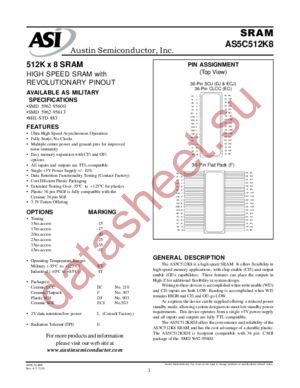 AS5C512K8F-45/883C datasheet  