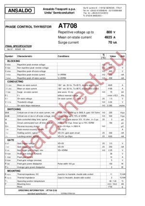 AT708 datasheet  