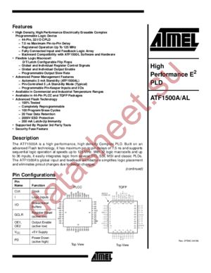 ATF1500AL-25AC datasheet  