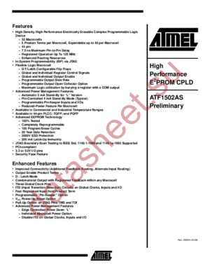 ATF1502ASL-20AI44 datasheet  