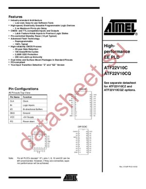 ATF22V10CQ datasheet  