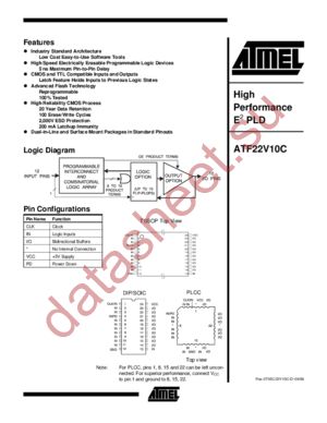 ATF22V10C-10XI datasheet  
