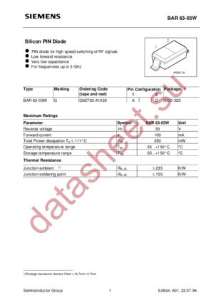 BAR63-03 datasheet  