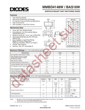 BAS16W datasheet  