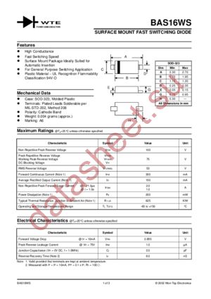 BAS16WS-T1 datasheet  