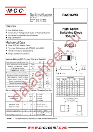 BAS16WX datasheet  