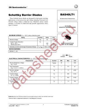 BAS40LT1-D datasheet  