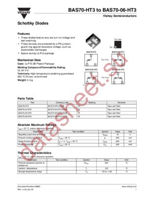 BAS70-HT3 TO BAS70-06-HT3 datasheet  