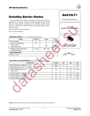 BAS70LT1-D datasheet  