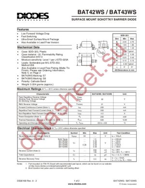 BAT43WS datasheet  