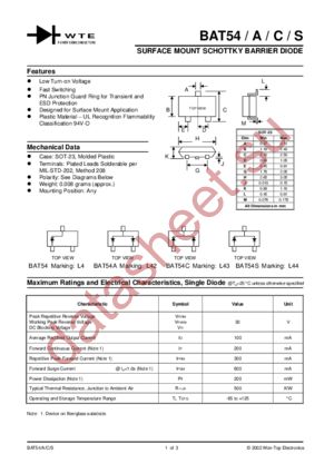 BAT54S-T1 datasheet  